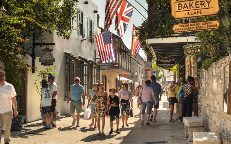 people walking on a street