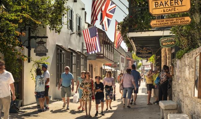 people walking on a street